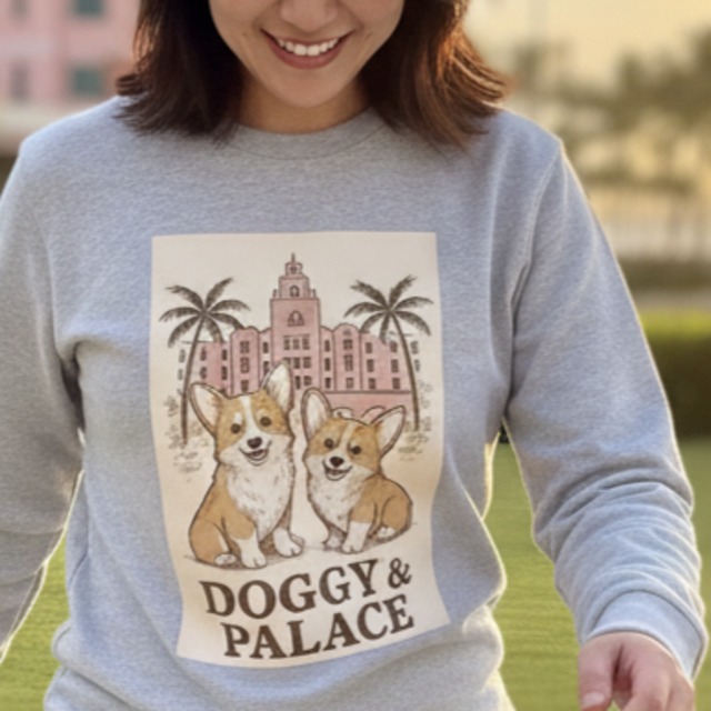 ピンクパレス コーギー レディース長袖Tシャツ DA0057