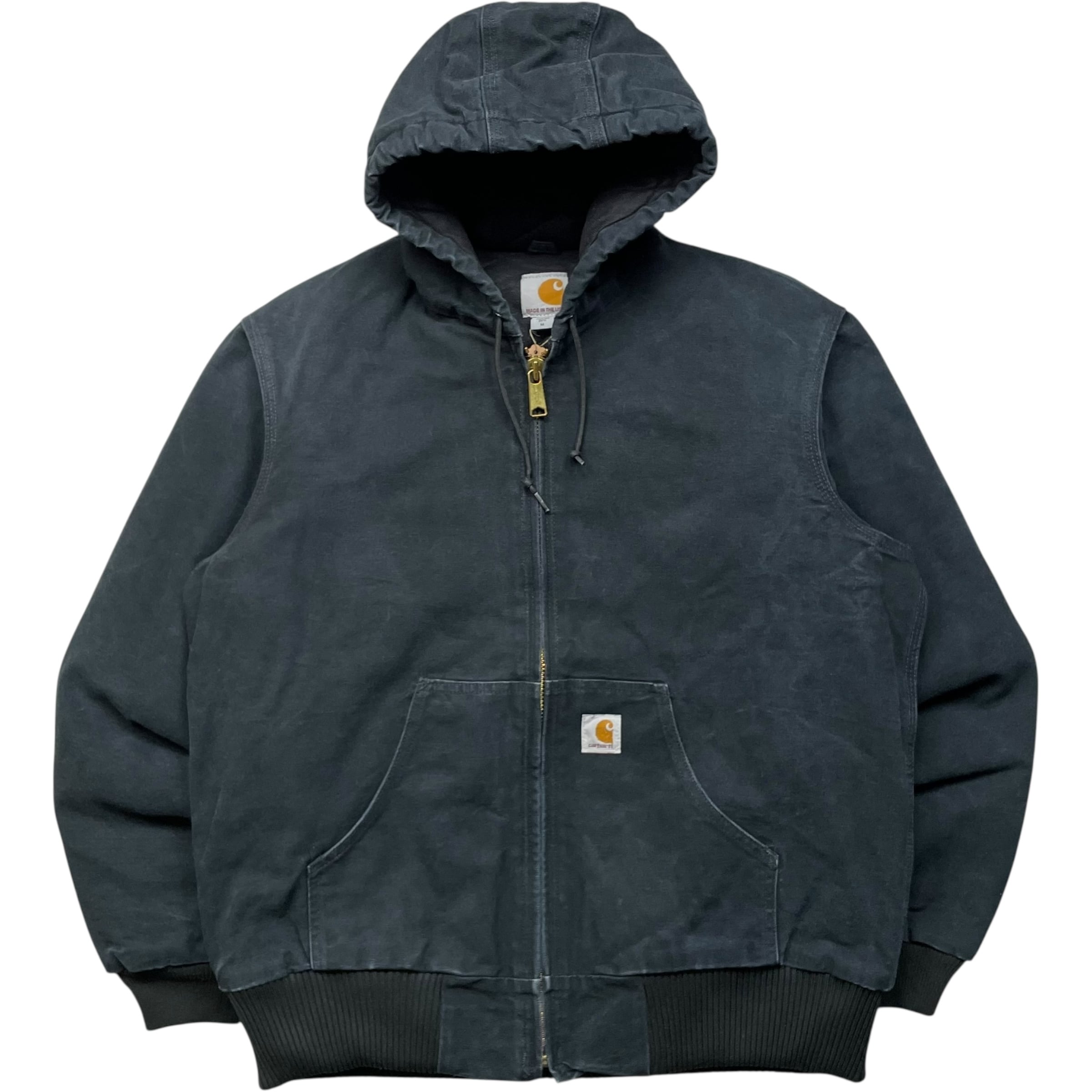 《M》Carhartt カーハート ダックジャケット アクティブジャケット 裏地キルティング ブラック USA製 no.8976