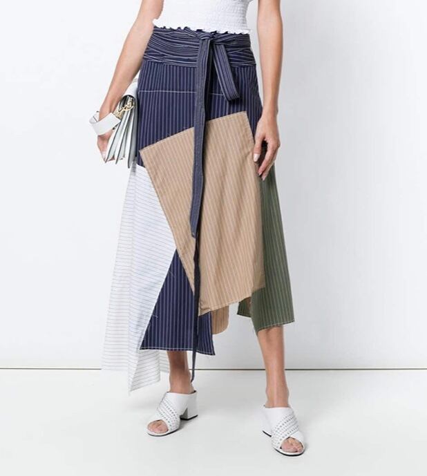 パッチワークストライプスカート Seaaddress パッチワークストライプスカート Seaaddress