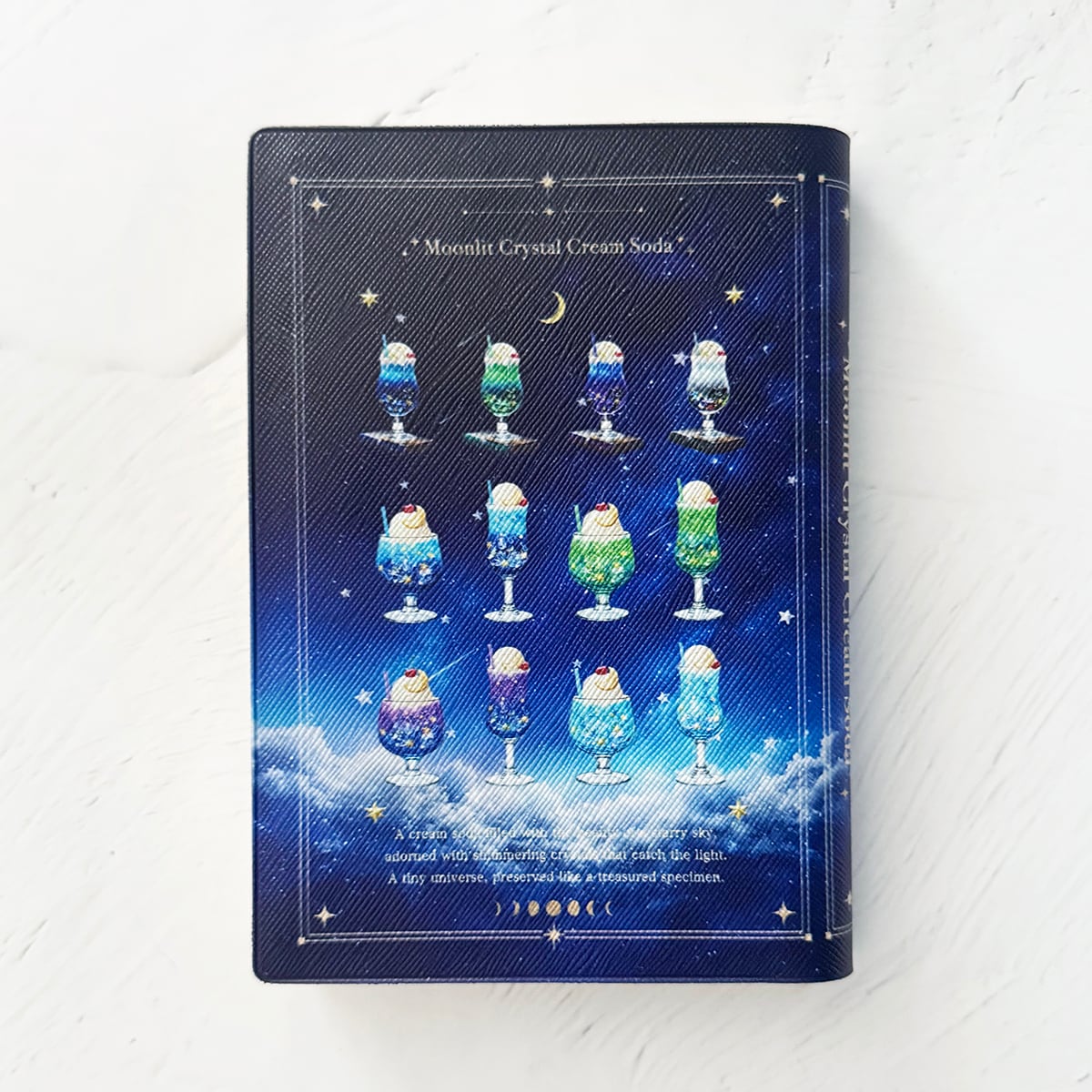 【ブックカバー・手帳カバー】星空と鉱物のクリームソーダ標本 | A6サイズ