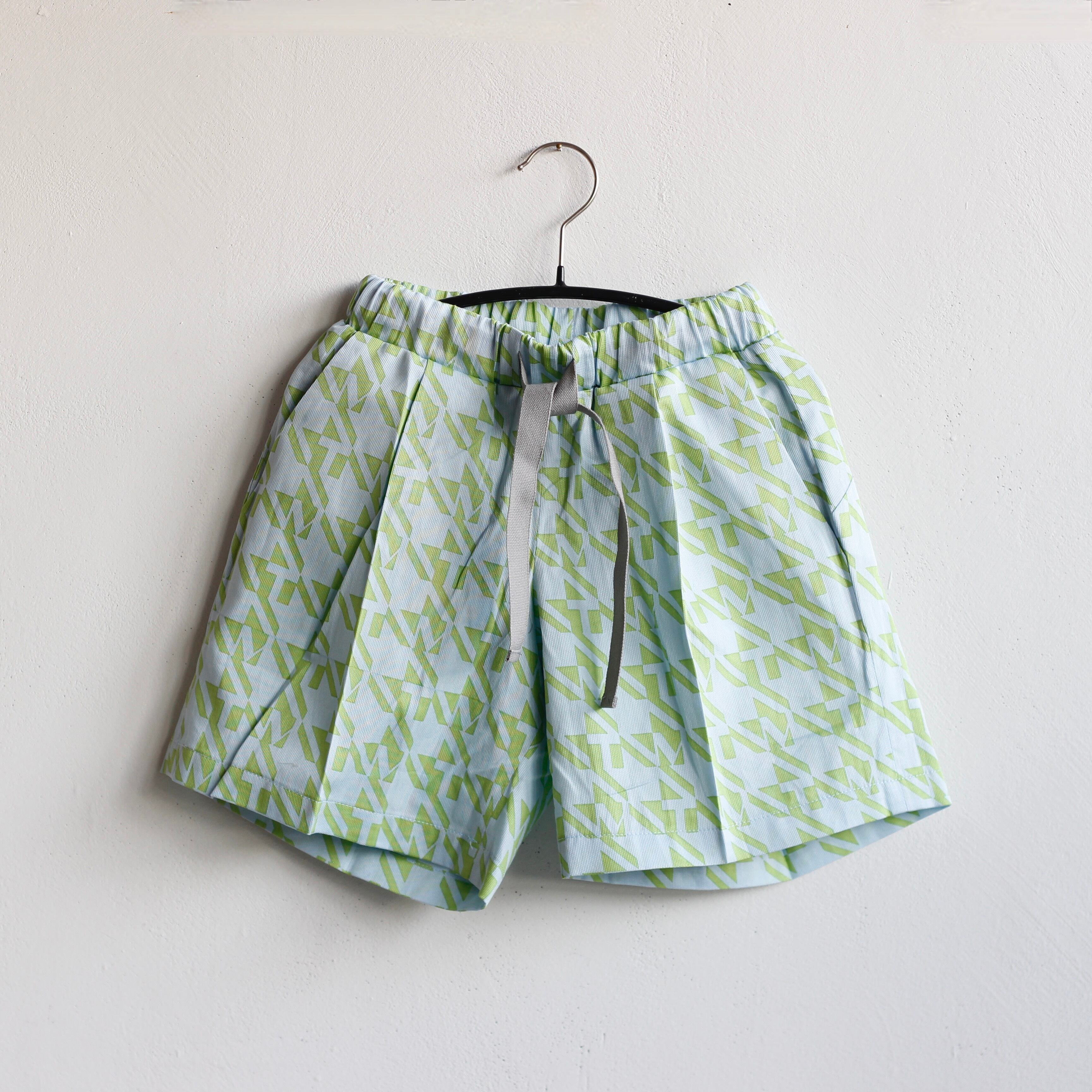 MOUNTEN. 2022SS》MT check shorts / grass green / size0(145-155cm