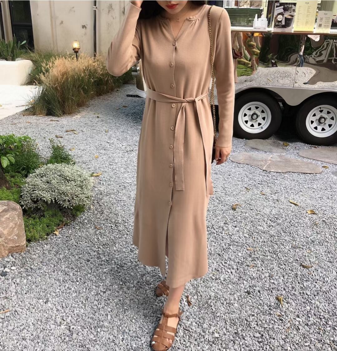 クルーネック カーディガンワンピース AJ1050-D002