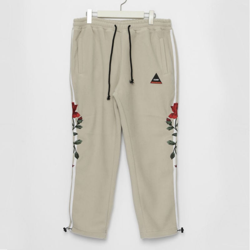 50％OFF】LEGENDA【レジェンダ】Rose Embroidery Side line Fleese