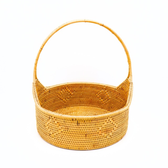 持ち手付きバスケット　Φ30cm