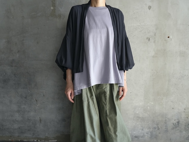 NO CONTROL AIR High Twisted Polyester Split Yarn Cardigan black