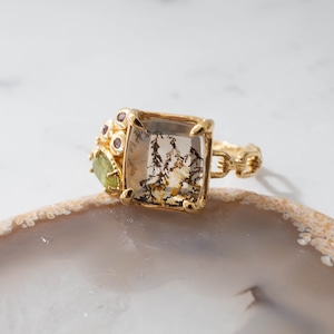 デンドリティッククォーツ&スフェーン ring / Silver
