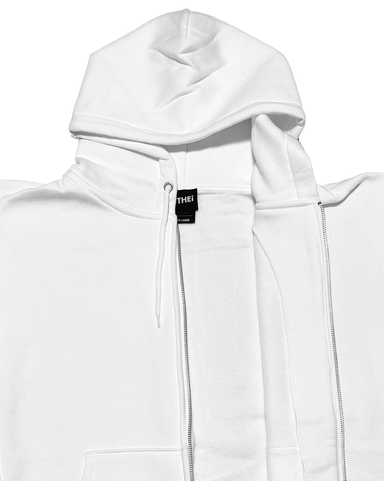 ARABIC-TYPE2 HEAVY WEIGHT ZIP UP SWEAT HOODIE - WHITE