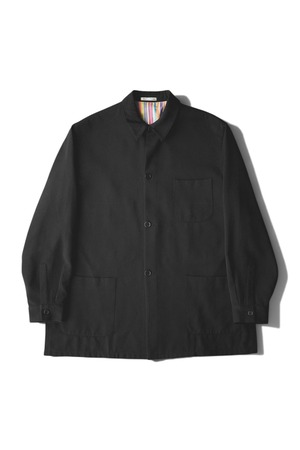 90's "BERNARD ZINS" Black Color Polyester Gabardine Coverall Made in FRANCE — "GENE" Model