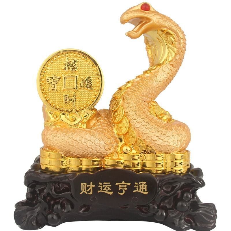 蛇 ヘビ 巳年 干支 置物 オブジェ 金色 ゴールド 財運 金運 開運 運気