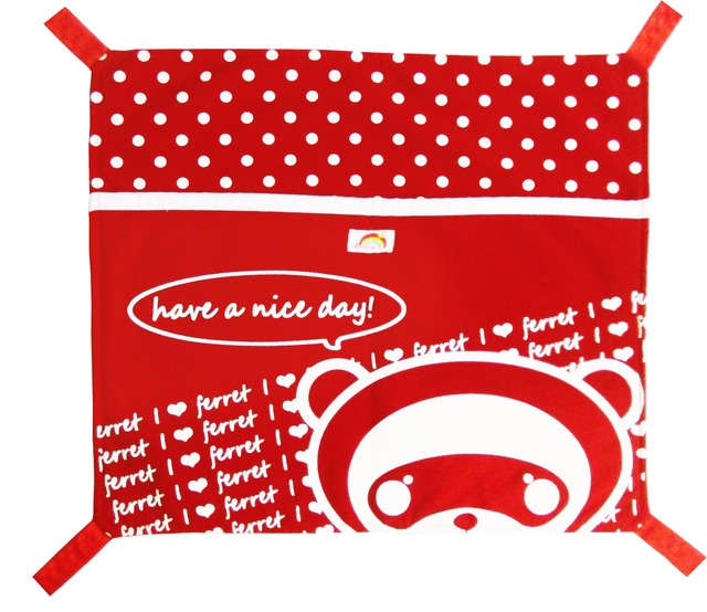 【フェレット】I LOVE ferretハンモック　レッド/ブラック