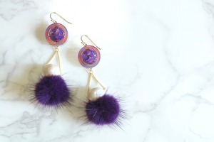 pierce/earring 夢に揺るファー(violet)