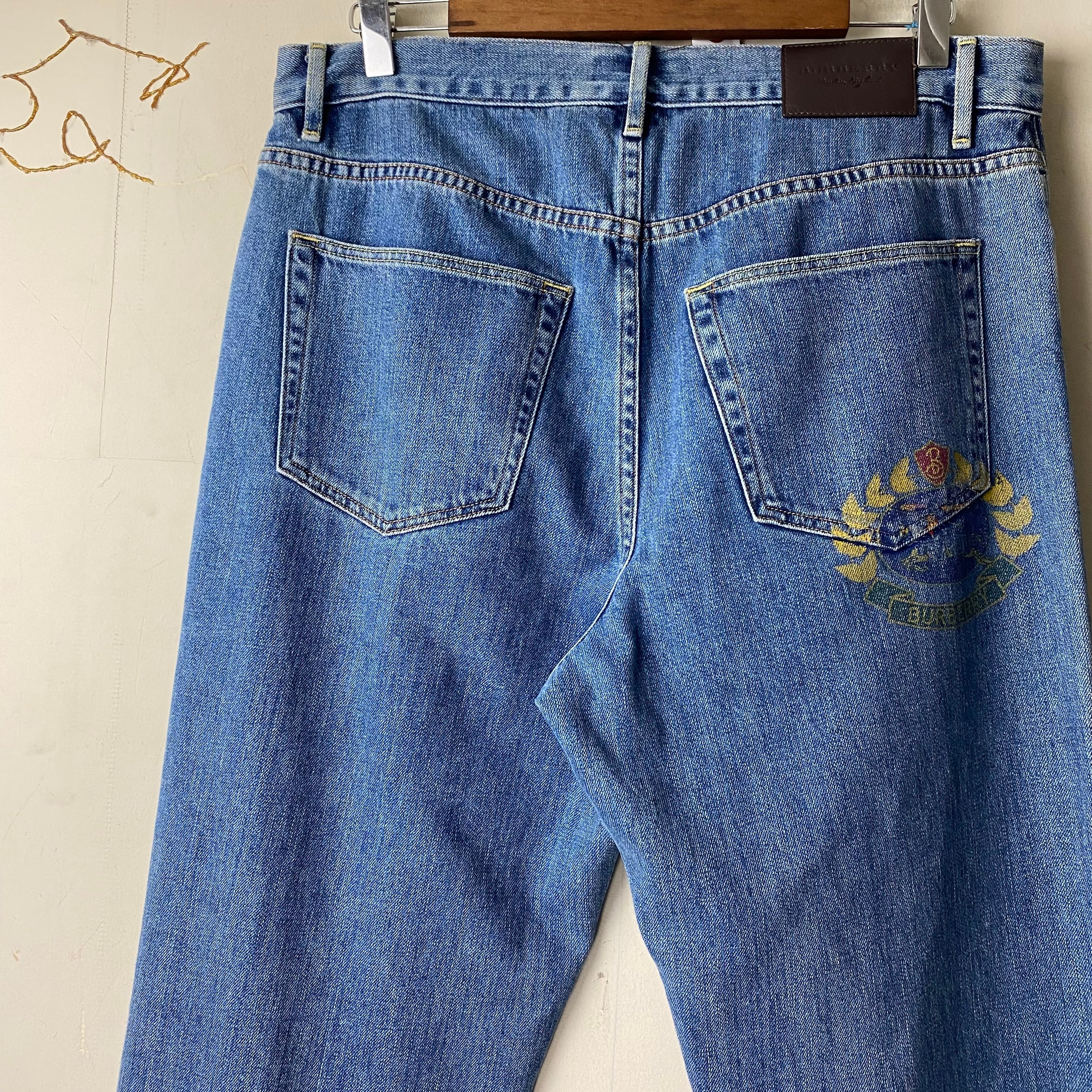 BURBERRY LONDON ENGLAND logo print denim pants | NOIR ONLINE