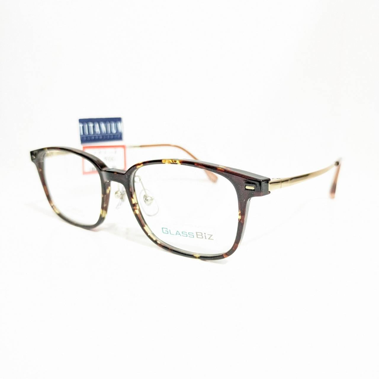 【GLASS BiZ】スクエアセルフレーム デミブラウン