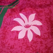 【フラダンス衣装】ピンク パウスカート 花柄 緑 グリーン 鮮やか 華やか 葉っぱ柄 シングル ハワイアン アロハ かわいい ゴム