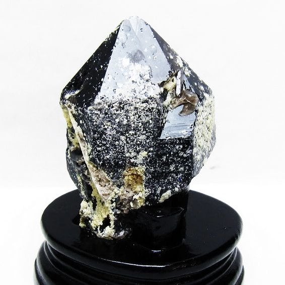 黒水晶 原石 モリオン 原石 山東省産 台座付属 一点物 181-4510