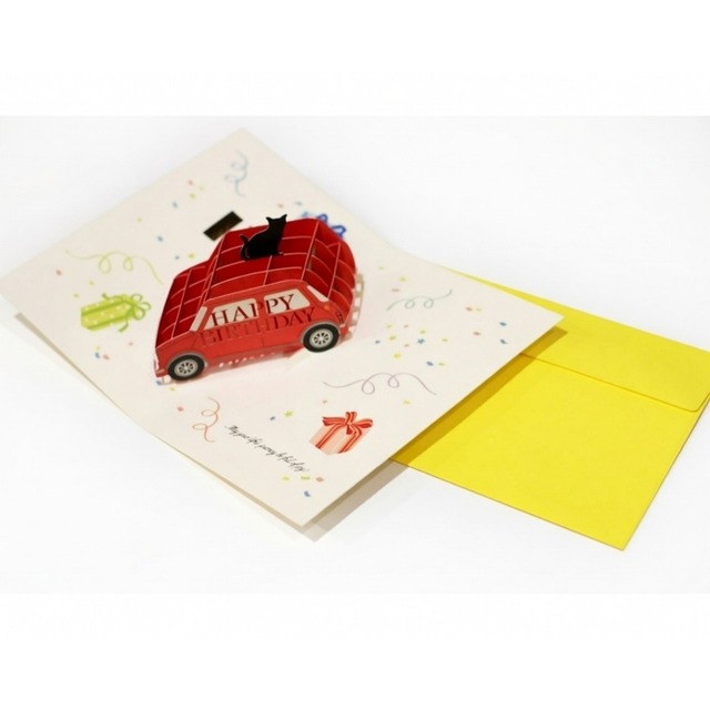 ハッピーバースデーカード/メッセージカード封筒＆レターセット【Happy Birthday 黒猫/お誕生日おめでとう】C0pernicus