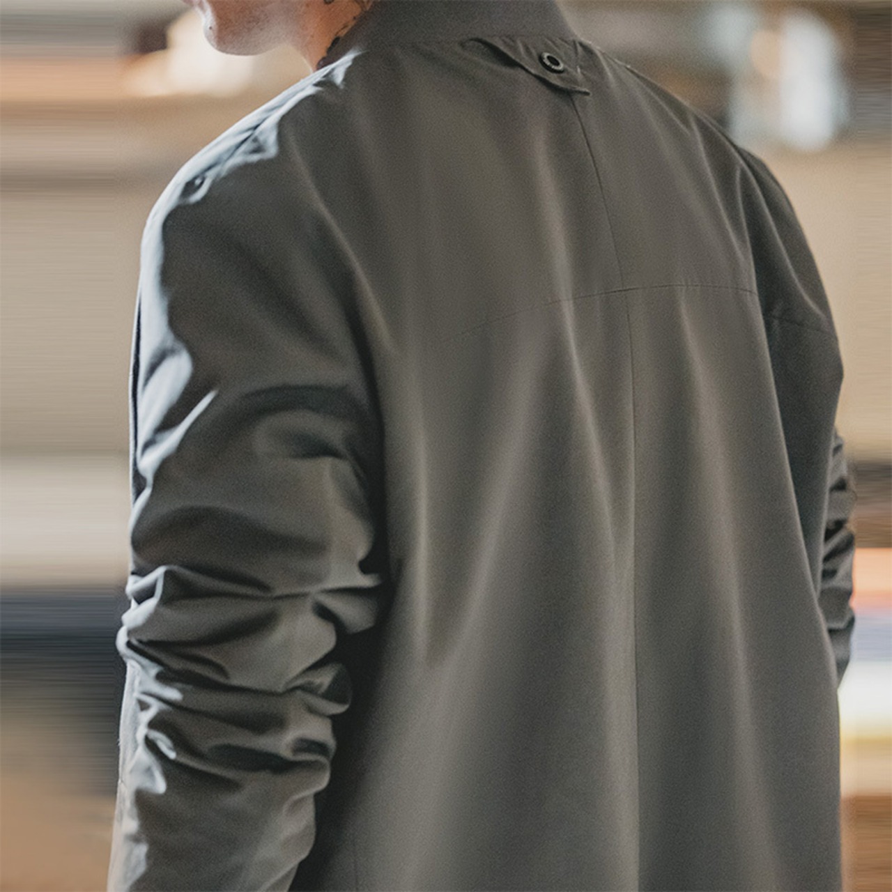 Dark Gray Collarless Jacket / ダークグレー カラーレス ジャケット