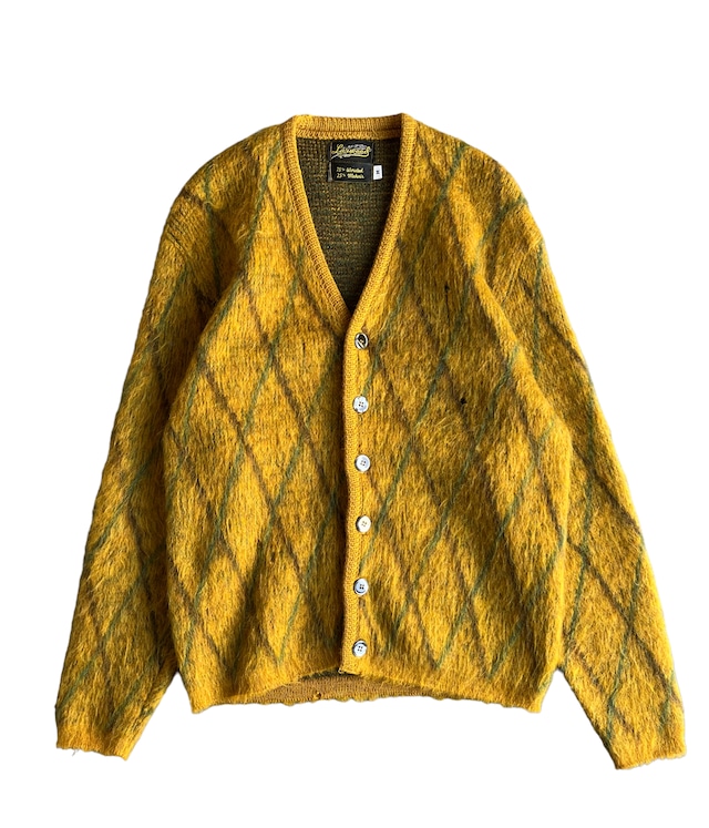 Vintage 60-70s Mohair Cardigan -Argyle-