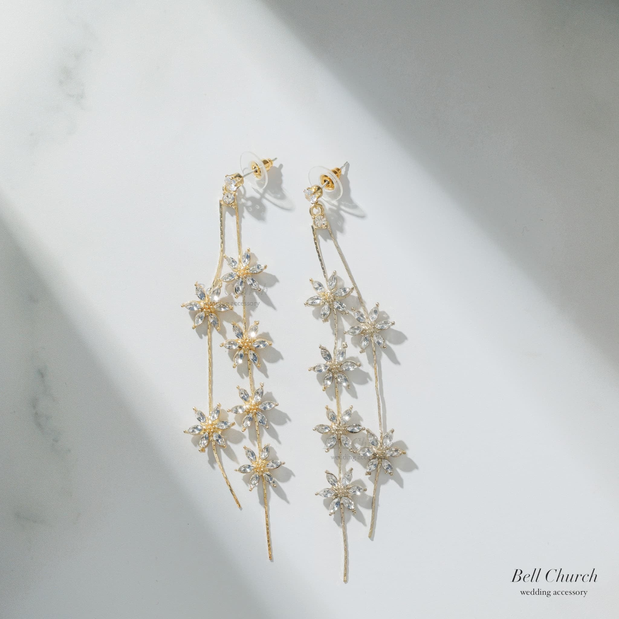 アクセサリー Bell ピアス イヤリング | キュービックジルコニア | フラワーモチーフ