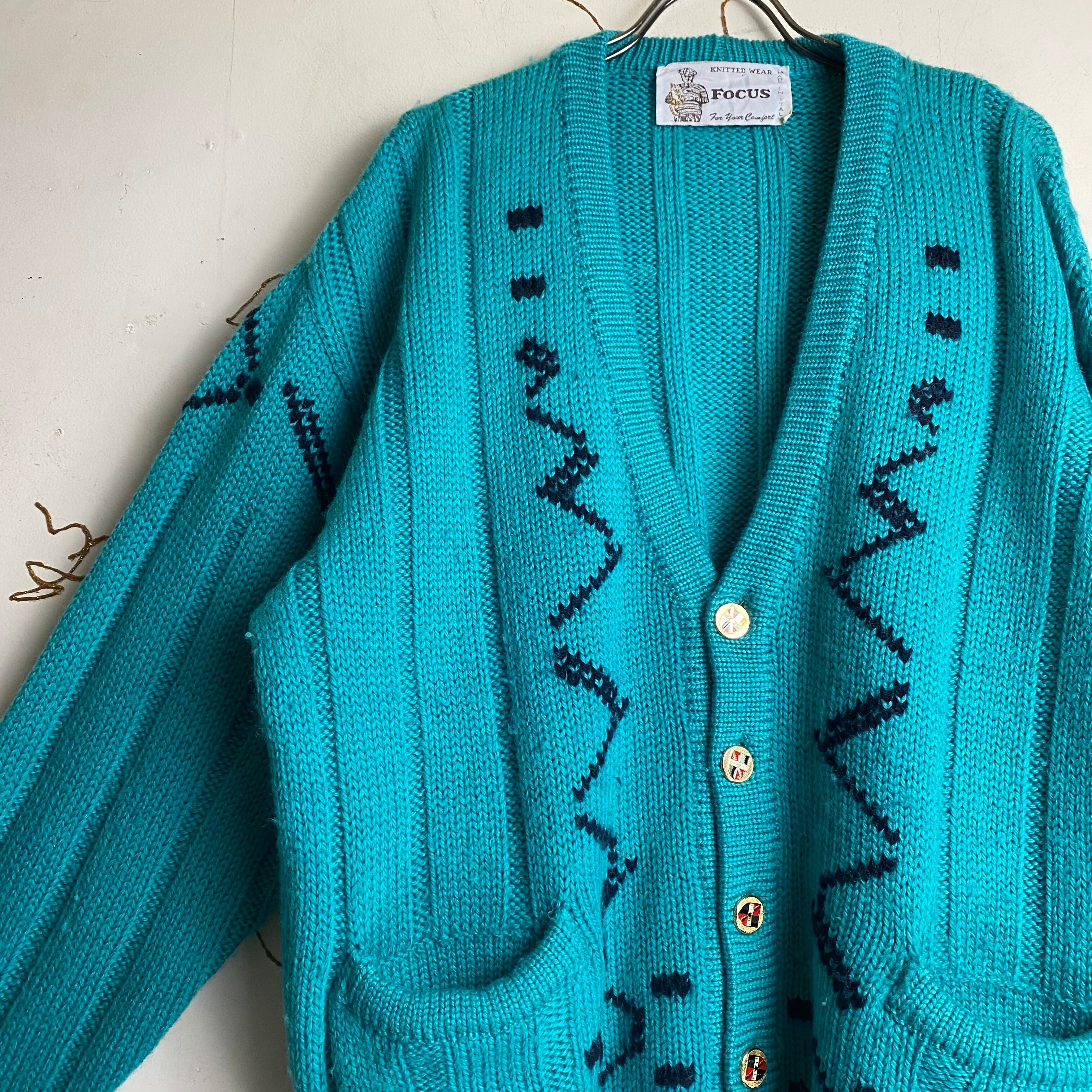 old low gauge knit cardigan “tiffany blue” | NOIR ONLINE