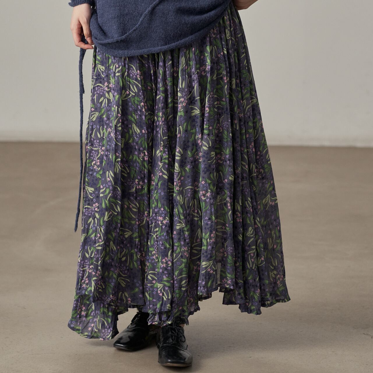 floral chiffon long skirt L0013