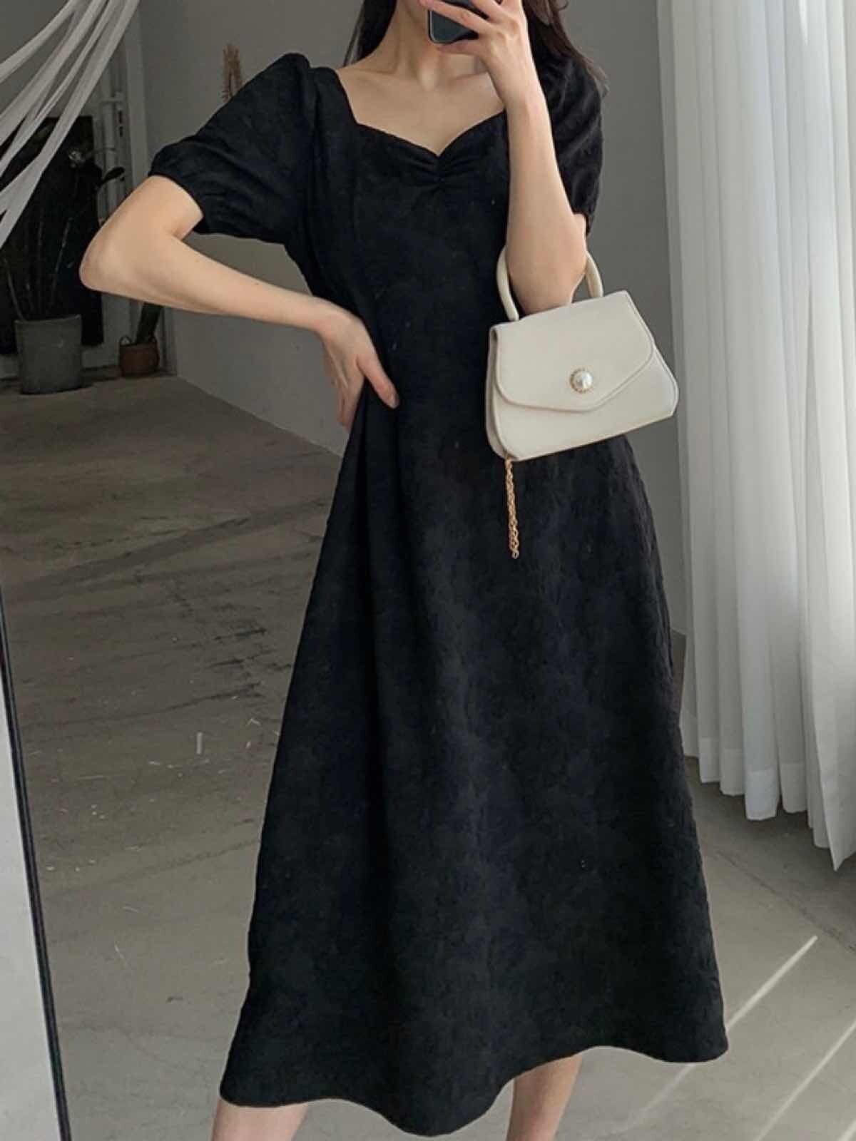 バックオープンロングワンピース 黒 夏ワンピ 結婚式 デート お呼ばれ 大人可愛い 大きいサイズ 韓国 Ch4352 可愛い 大きいサイズ韓国レディースファッション通販 Chulachula チュラチュラ