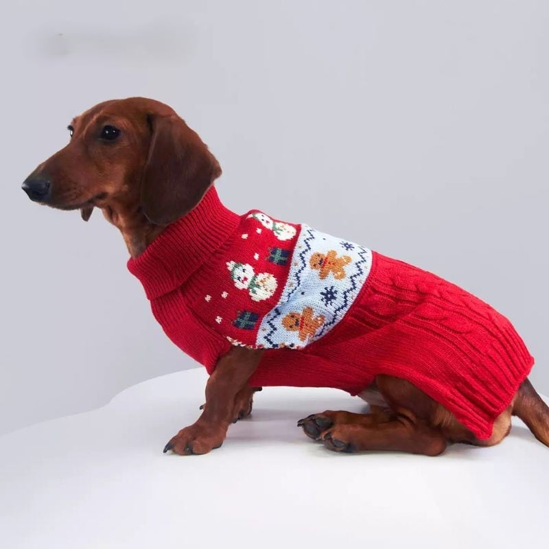 ダックス用クリスマスニットトップス 犬服 01352
