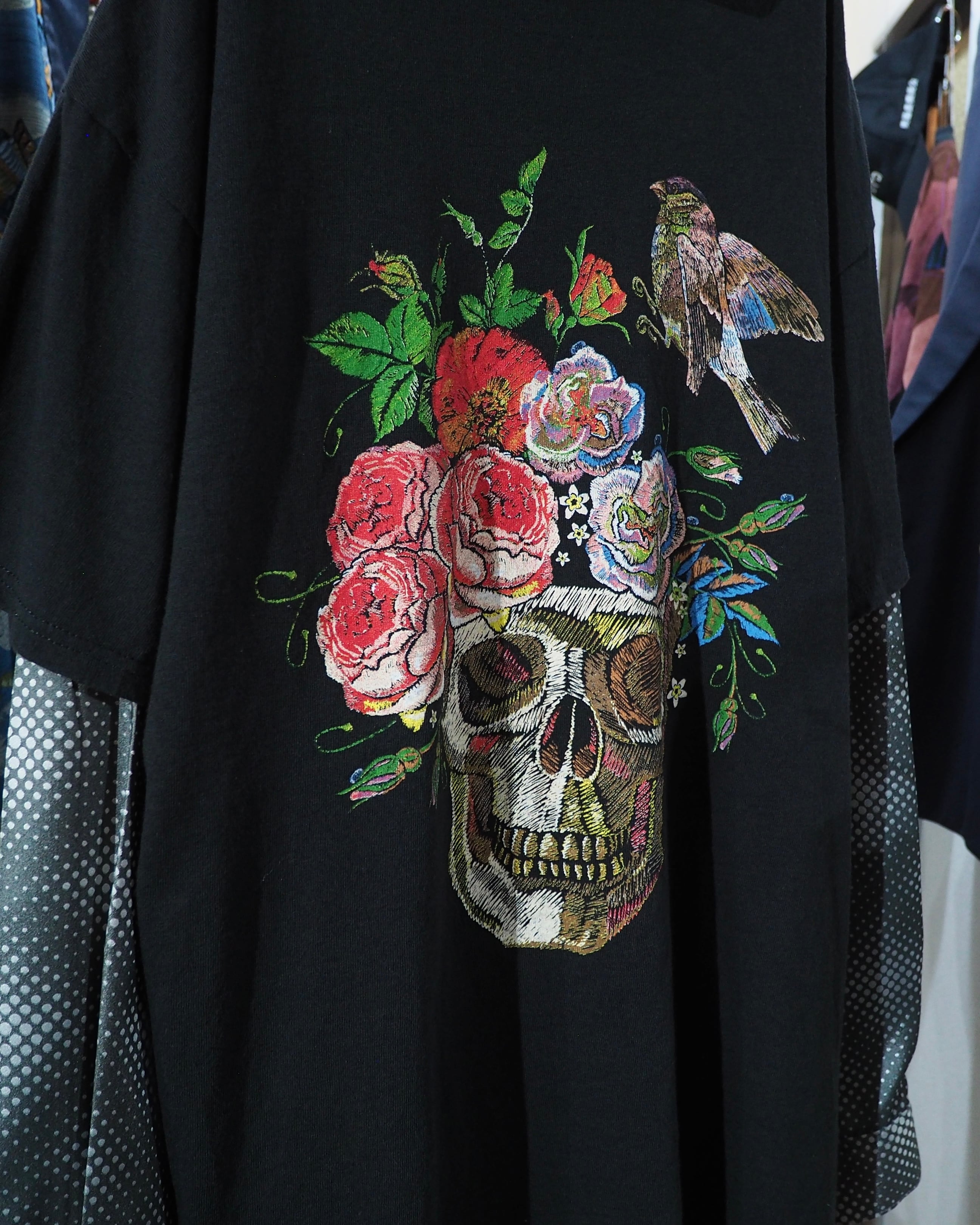 Skull × Flower Printed Graphic printed SS Tee
