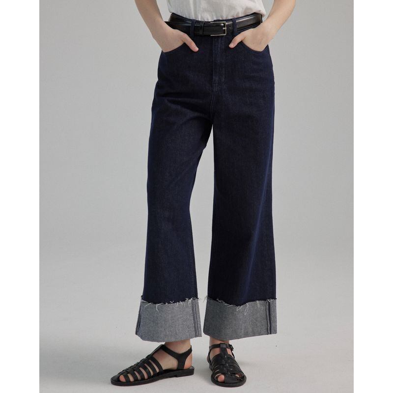 hem return straight denim 100973