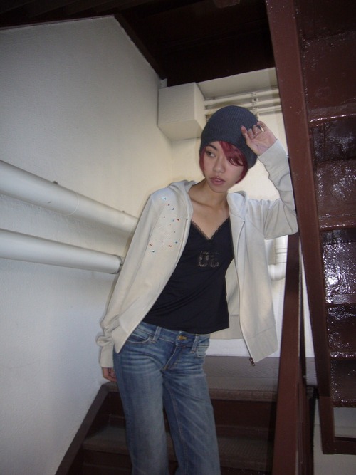 Lowkey original zip up hoodie/GRAY(M)