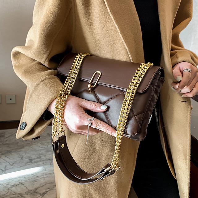 スタンダードスタイルオータムウィンターチェーン レトロ 秋物 冬物 クロスボディ スクウェア 手作りハンドバック29567788300