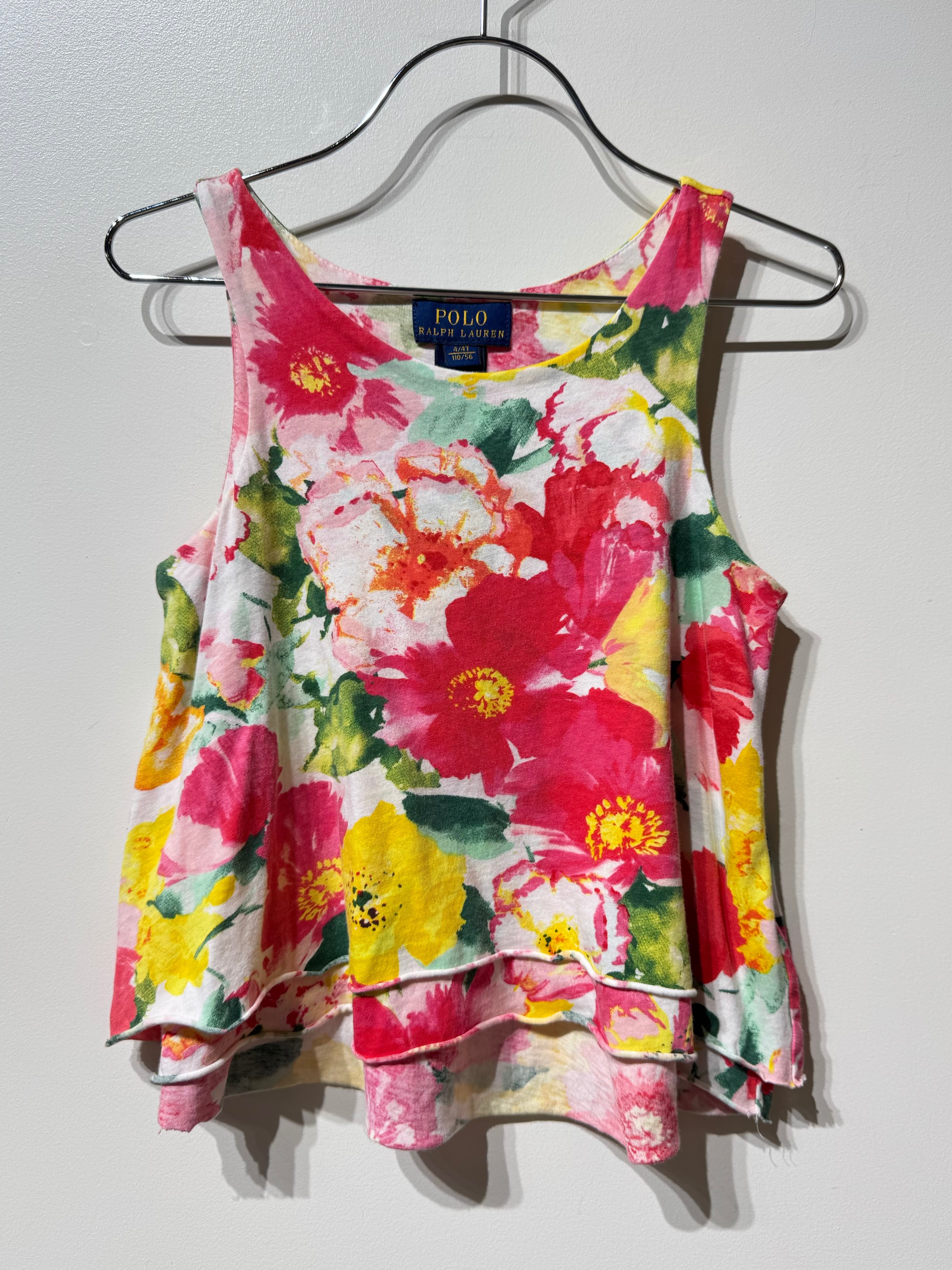(KD679)100−110cm Polo Ralph Lauren flower pattern tunic