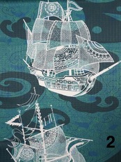 【受注商品】Rumi Rockキモノ「帆船」　[ A1595 A1596 A1597 A1598]