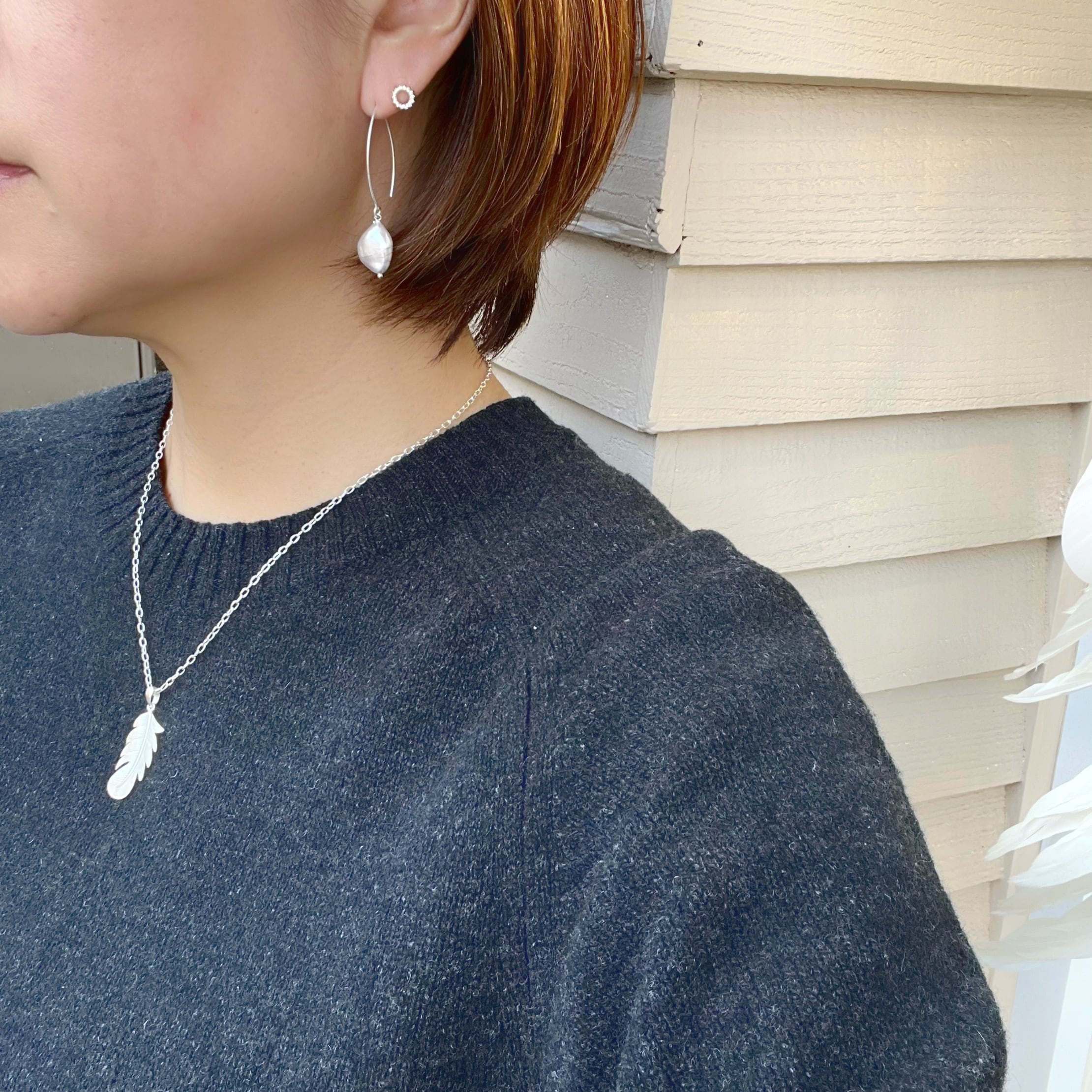 大粒バロックパールロングフックピアス | 【公式通販】鎌倉のシルバー