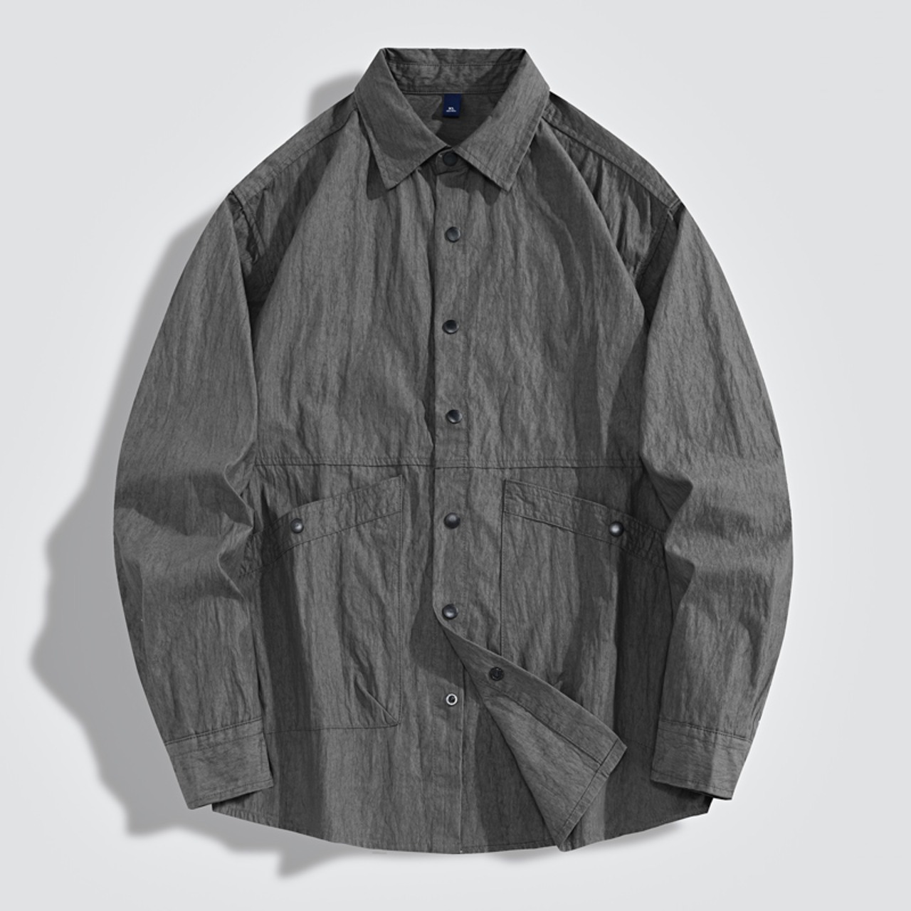 Long Sleeve Patch Pocket Button Down Shirt ◇3color H0469