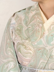 「夢の中の花の池で」マーブル柄〜セオアルファ 浴衣・夏着物・単衣