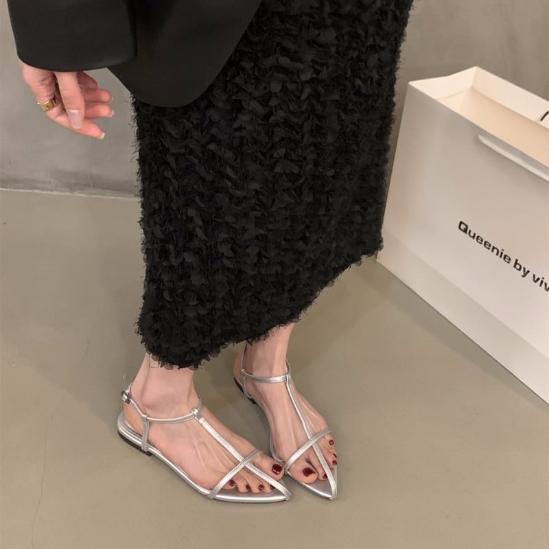 pointed toe flat sandals 10821