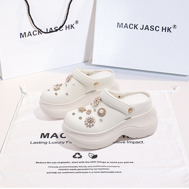 flower motif platform sandals m0421