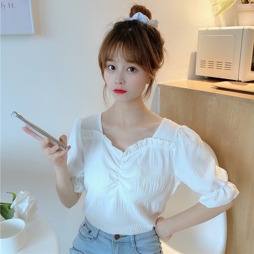 ✞ プリーツソリッド カラーシャツブラウス ソリッドカラー スクウェア ✞ゴスロリ SM ミリ 甘ロリ クラロリ 和ロリ エレガント 黒ロリ 姫ロリ 華ロリ BB-BB6556366