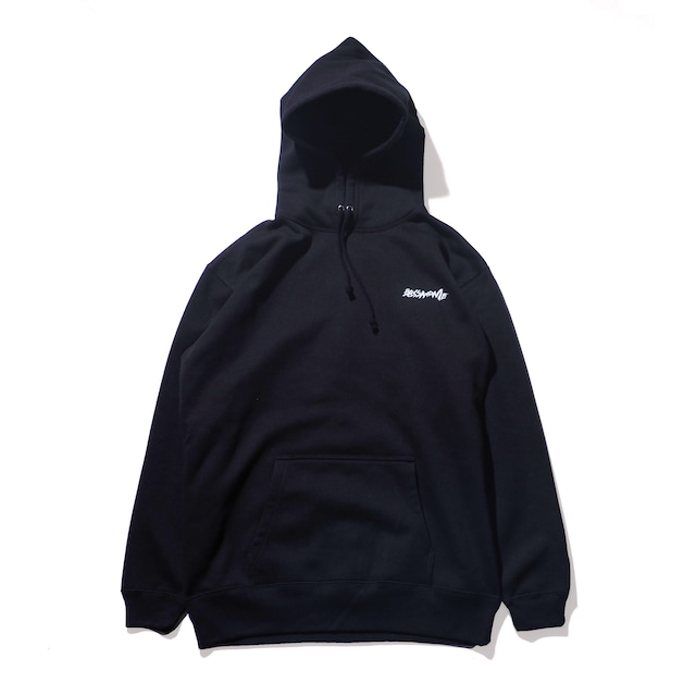 bassandme 10oz HOODIE "CLASH" TYPE-SCREEN-BLACK