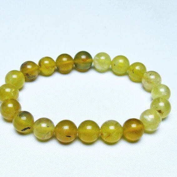 オパール ブレスレット 10mm イエローオパール コモンオパール 一点物 メール便可 [M便 1/10] 111-48712