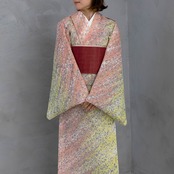 「不死鳥の羽」〜ピーコック柄×ドット〜セオアルファ〜浴衣・夏着物・単衣