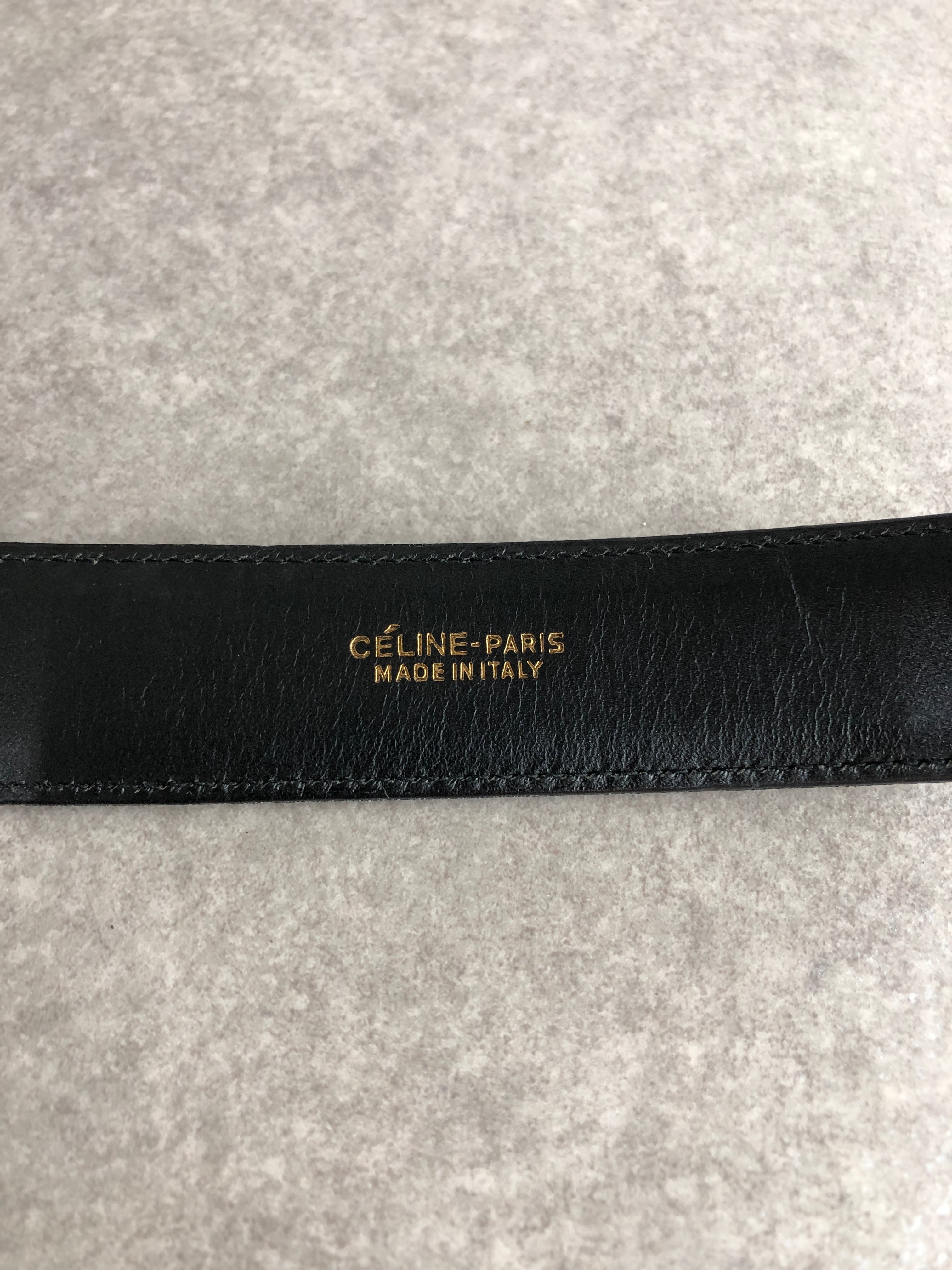 CELINE セリーヌ ベルト ブラック 馬車 レザー vintage ヴィンテージ