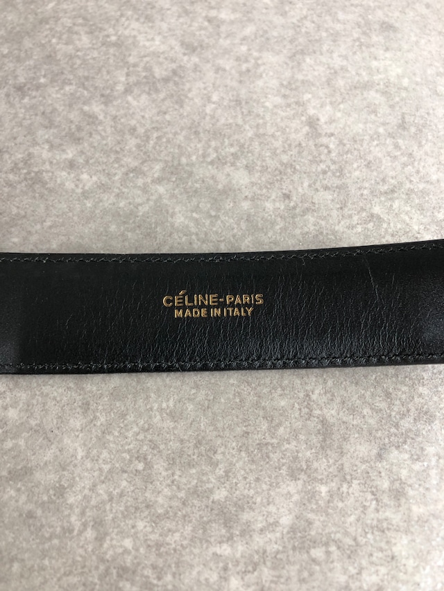 CELINE セリーヌ ベルト ブラック 馬車 レザー vintage ヴィンテージ オールド ufvcnn