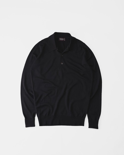 [1990s] "JOHN SMEDLEY" Extra Fine Merino Wool Knit Polo (Made in Great Britain)