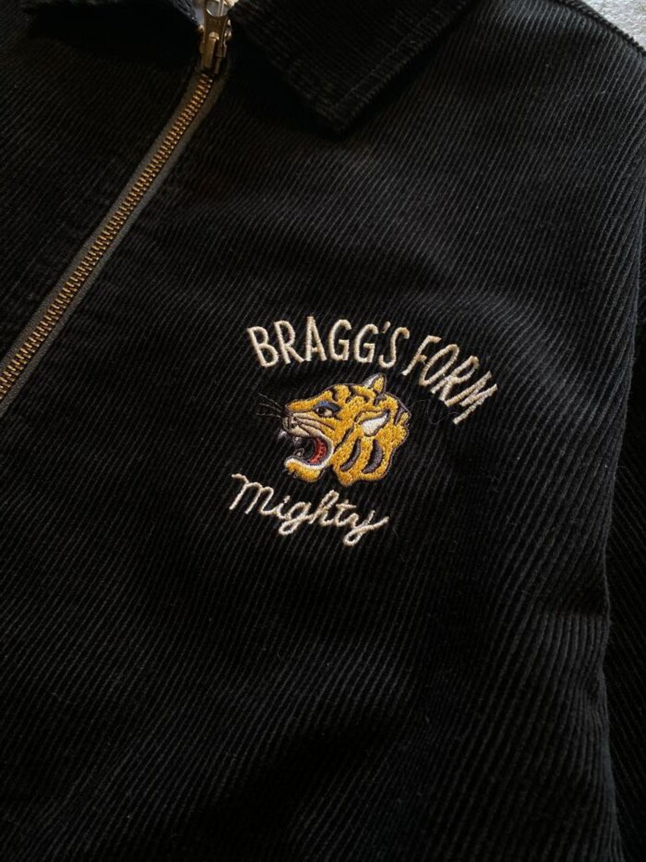 Power to the people / Corduroy zip up blouson-Tiger- / BLACK / コーデュロイ/ジャケット/スウィングトップ - 5