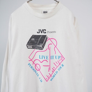 JVC XLP50 portable CD player promo l/s t-shirt L /90's USA製 Victor ポータブルCDプレーヤー プロモーション 長袖Tシャツ