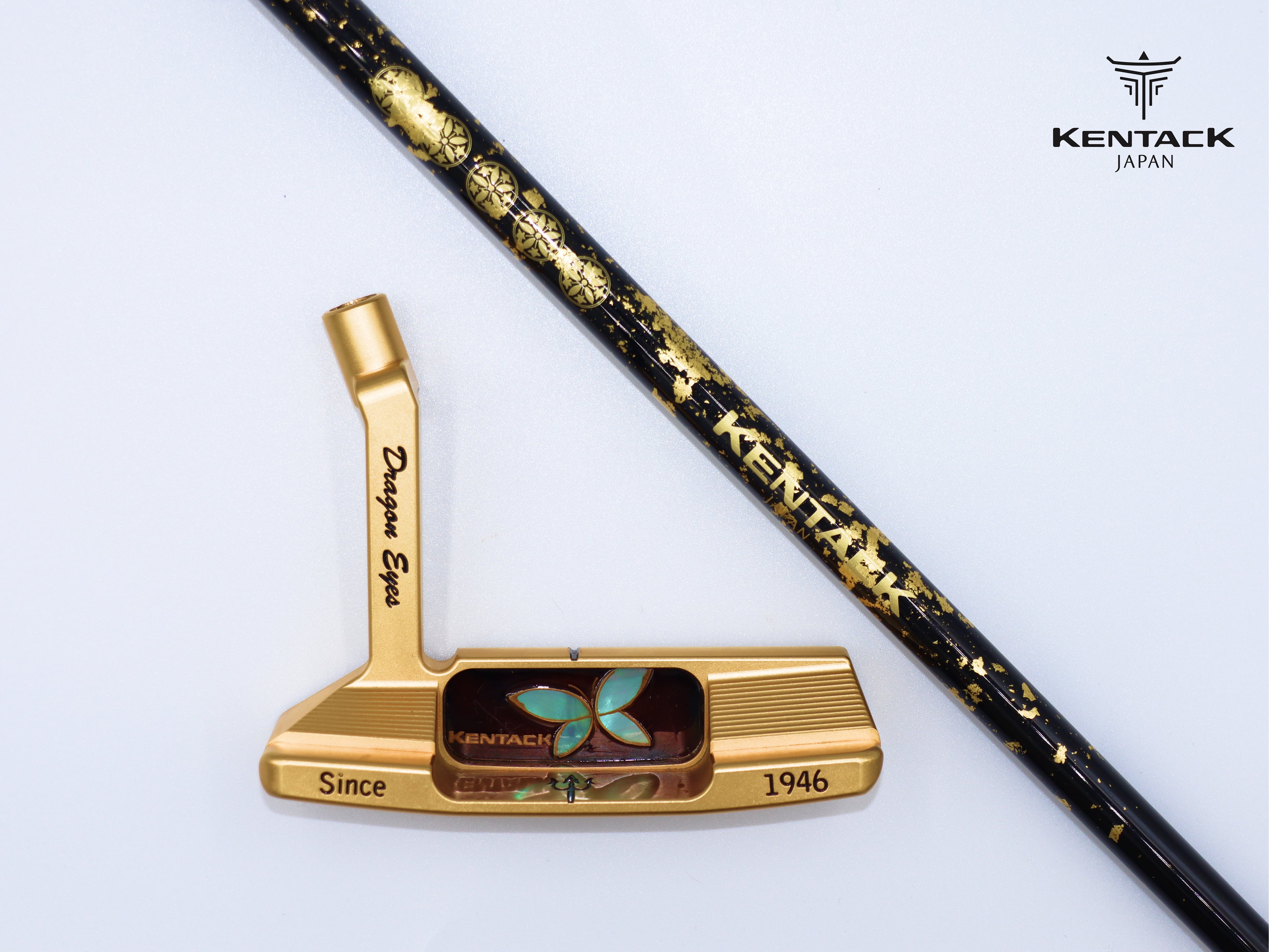 #158 Dragon Eyes 蒔絵24Kゴールドパター(蝶)_5家紋シャフト