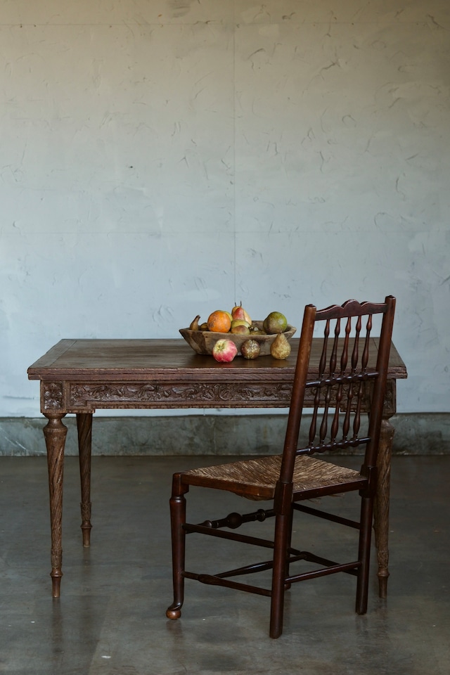 オーク 木彫テーブル-antique oak table
