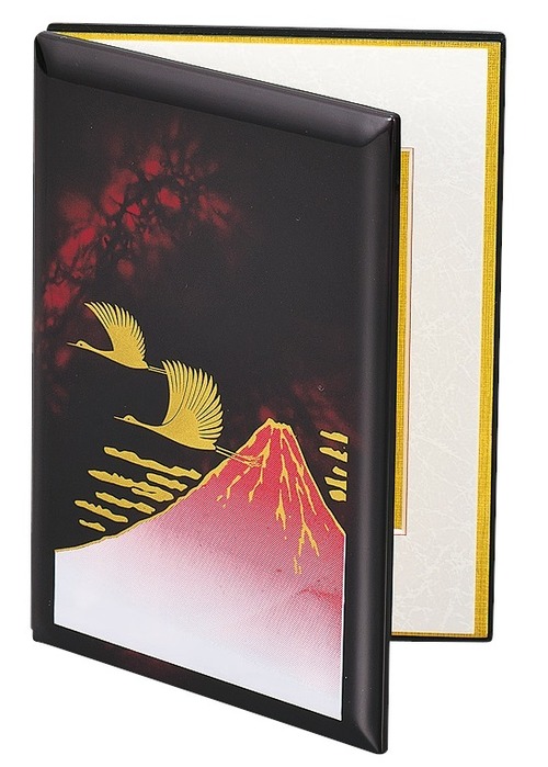 36-3604ブック型ピクチャー 富士鶴 Book-Shaped Picture w Mt.Fuji and Crane